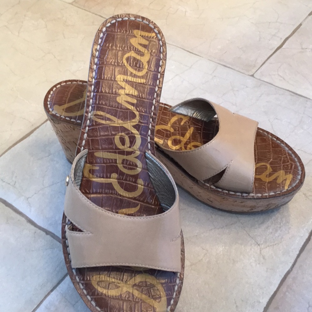 Sam Edelman Beige Wedge Sandals